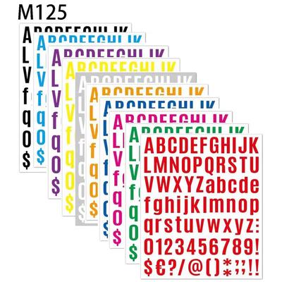 12张/包彩色英文字母数字符号贴纸老师教学习学生手账自拼diy装饰