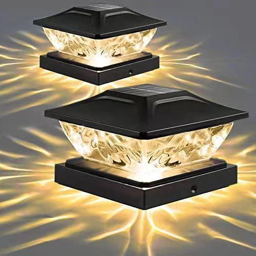 现代简约柱头灯太阳能户外防水庭院花园别墅大门室外围墙阳台柱灯