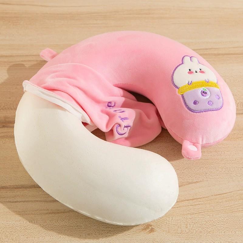 卡通颈枕u型枕头记忆棉午睡枕毛绒玩具车载护颈抱枕公司定制LOGO