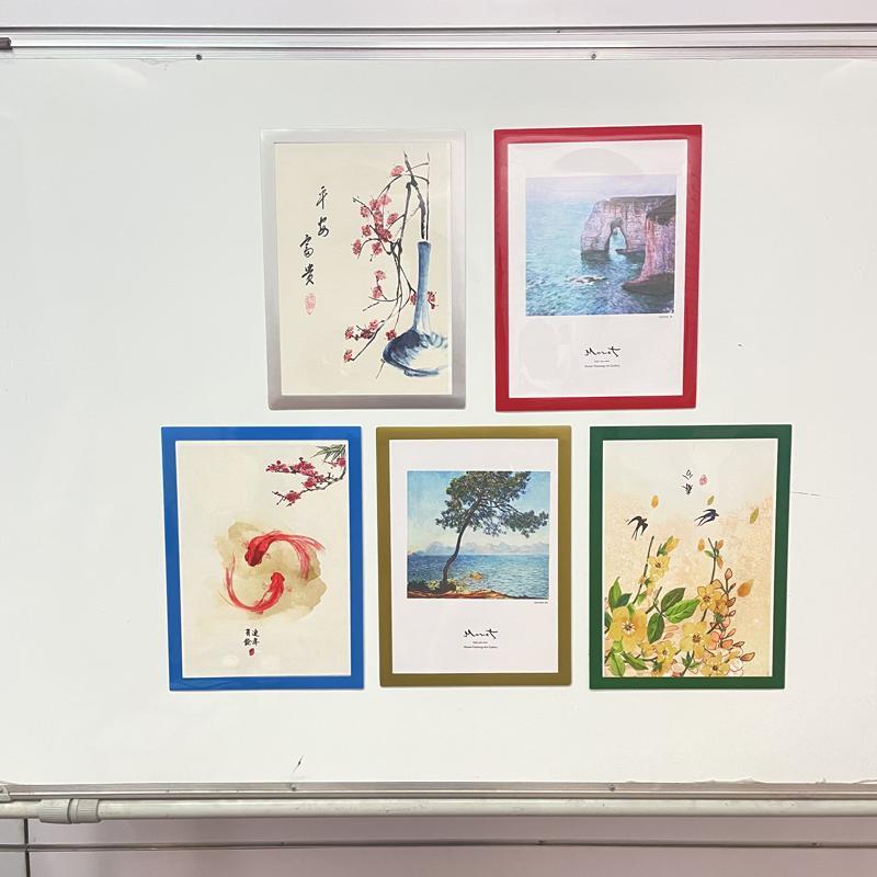 磁吸贴冰箱照片展示贴57寸相片A4纸文件磁性黑板白板通告示收纳框