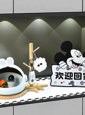 可爱兔子耳朵入户玄关钥匙收纳摆件客厅桌面收纳盒置物架家居装饰