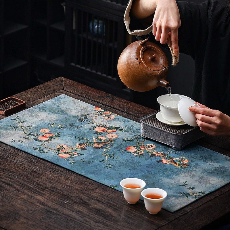 香云纱茶席新中式禅意覆古桌旗布茶桌隔热干泡盘餐垫茶垫茶具配件,居家布艺,茶席,淘宝优惠券,粉丝福利购,淘宝优惠卷