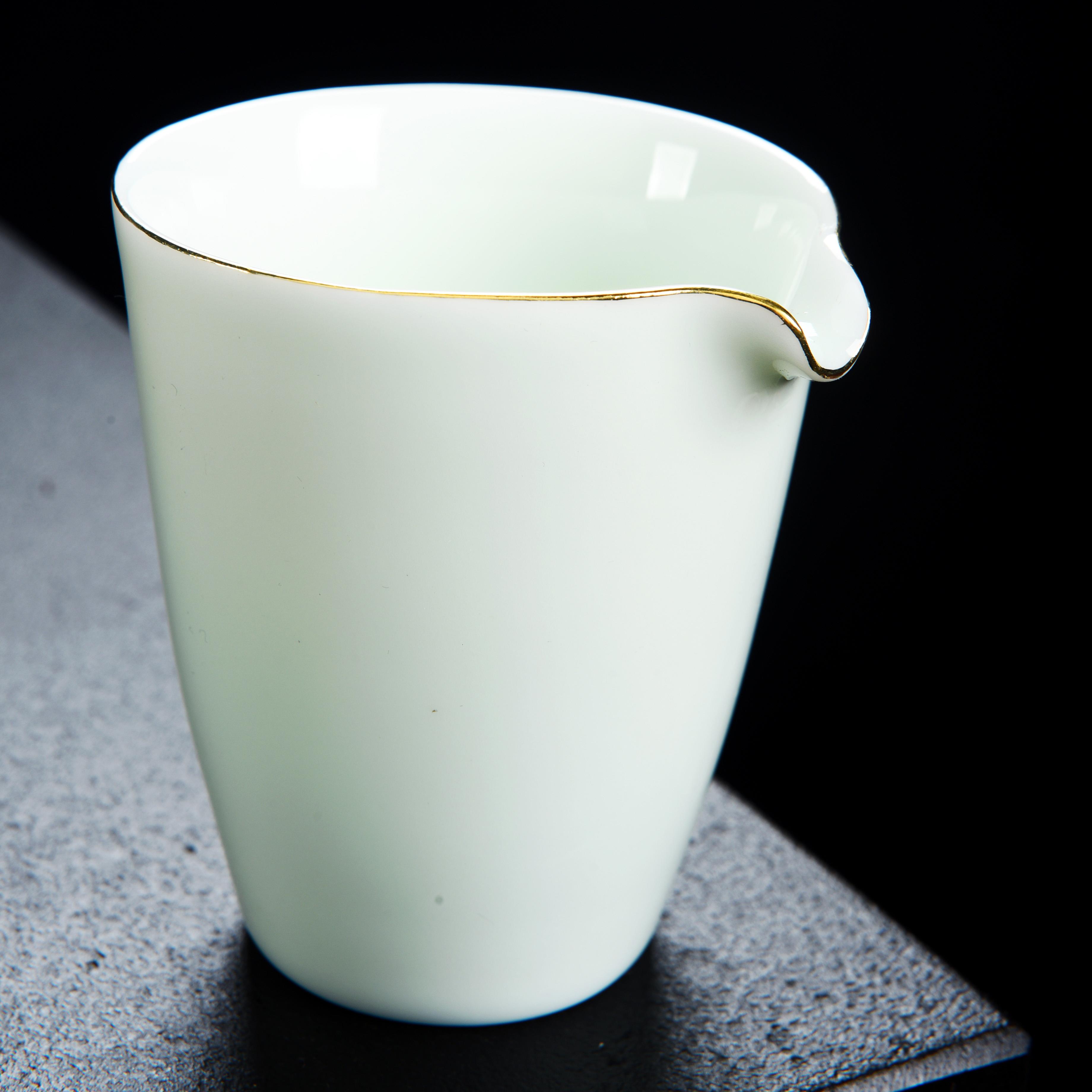 陶瓷公道杯功夫茶具分茶器分茶杯茶海公杯大号茶具配件玉瓷公平杯