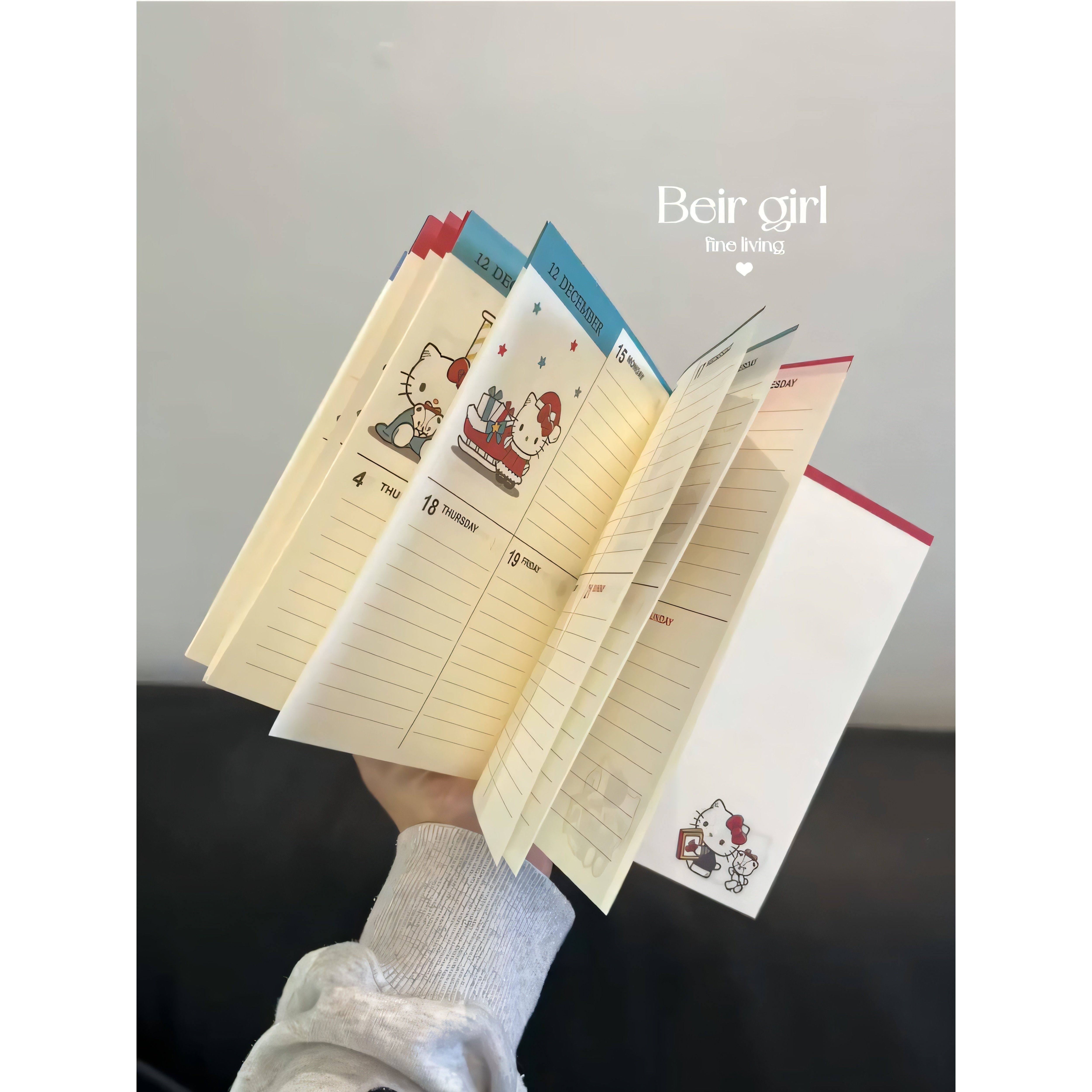 2025年新款kitty 猫手账日程本高颜值日系学生计画本日记笔记本,文具电教/文化用品/商务用品,手帐/日程本/计划本,淘宝优惠券,粉丝福利购,淘宝优惠卷