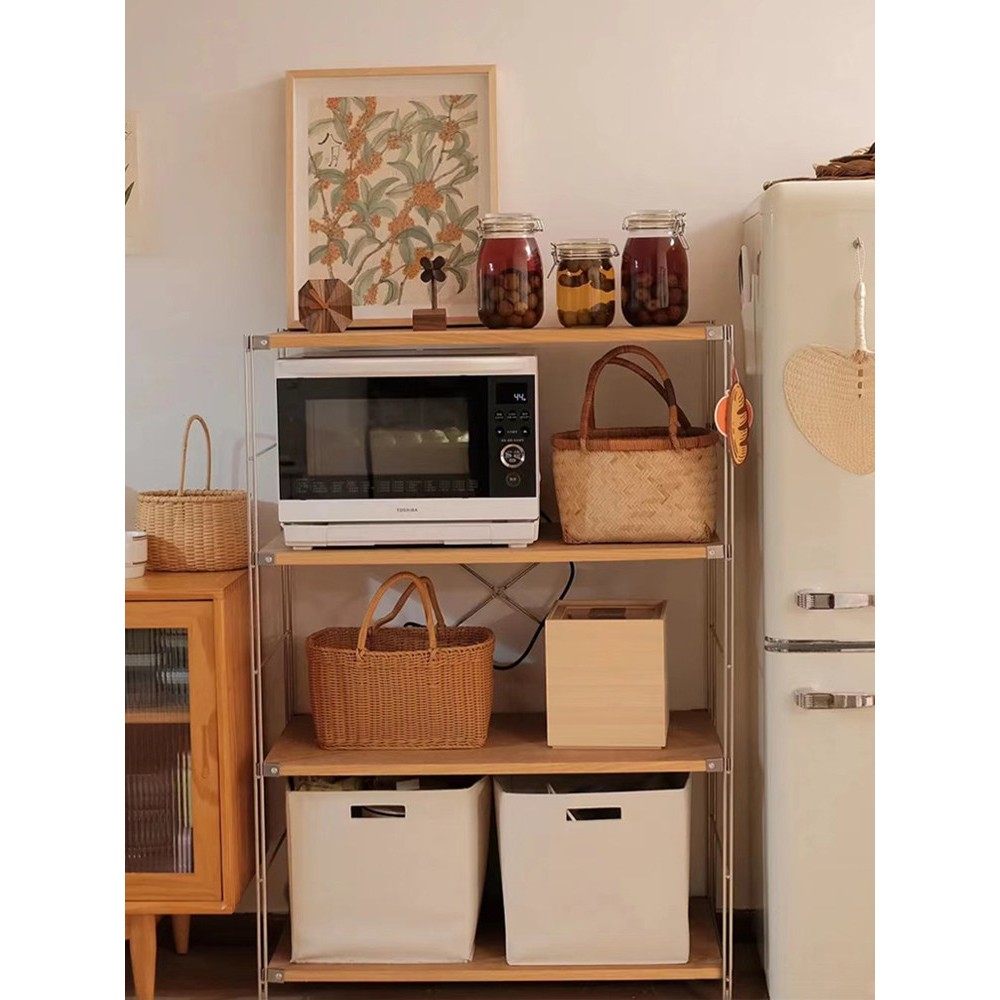 日式置物架微波炉专用阳台多层组合落地可移动置物架客厅置物架,商业/办公家具,置物架/陈列架/储物架/展示架,淘宝优惠券,粉丝福利购,淘宝优惠卷