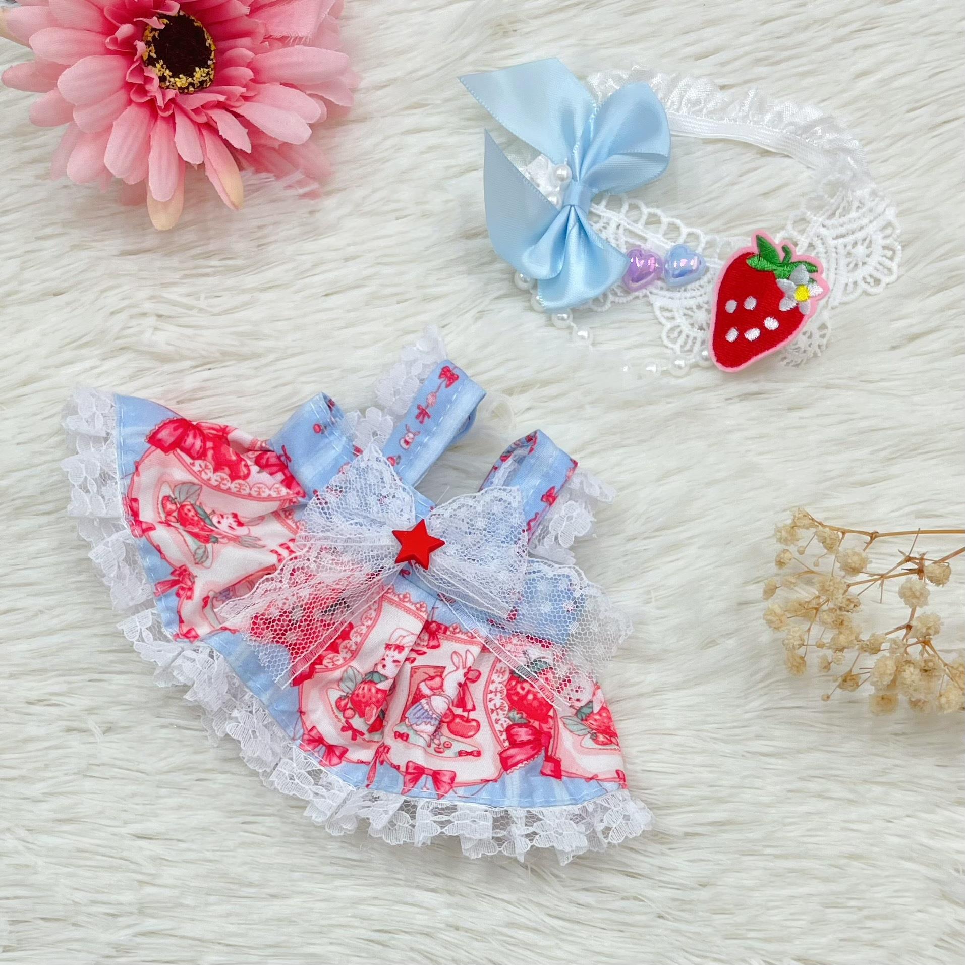 【白菜价】20厘米棉花娃娃衣服现货小清新裙子夏季新款洛丽塔娃衣