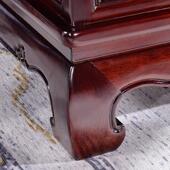 hf2x新中式 实木餐桌椅组合红木酸枝色圆形餐桌带转盘吃饭桌子家用