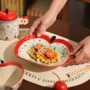 红苹果餐具陶瓷碗可爱早餐盘子菜盘家用2025新款 酸奶碗汤面碗水杯