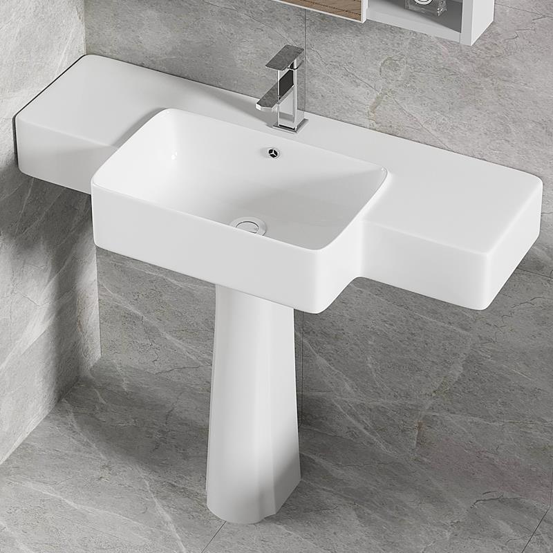 小户型座式洗手盆柱式延伸台面洗手盆浴室落地式加深洗手盆