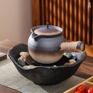 家用炭炉用侧把陶壶 罐罐茶煮茶器围炉煮茶壶烤奶茶罐电陶炉套装