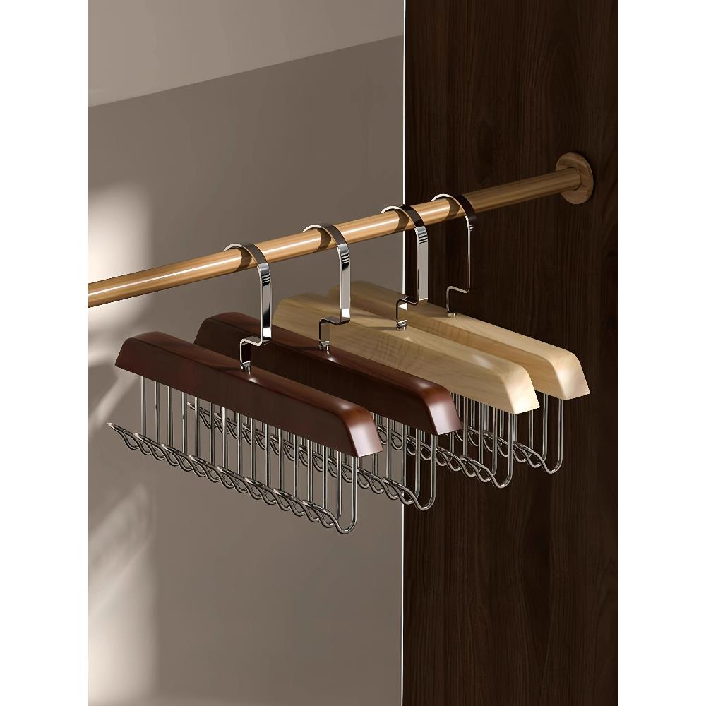 吊带衣架多功能内衣背心储藏神器家居宿舍实木挂钩波浪晾衣架塑料