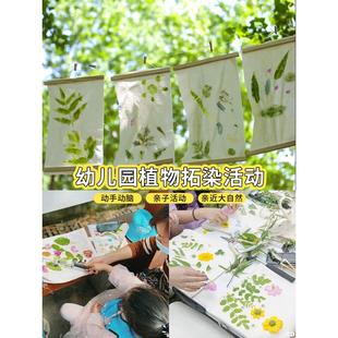 植物敲拓染材料包明矾固色剂拓印染画帆布包diy工具锤子树叶套装
