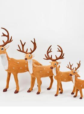 仿真梅花鹿小鹿圣诞装饰鹿森系拍摄道具创意家居桌面装饰动物摆件