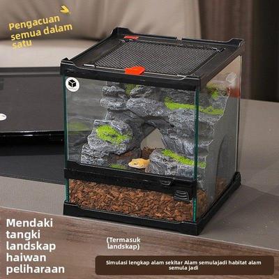 爬宠造景缸一体爬虫缸一物成景雨林爬宠缸爬宠景观缸沙漠爬缸套装