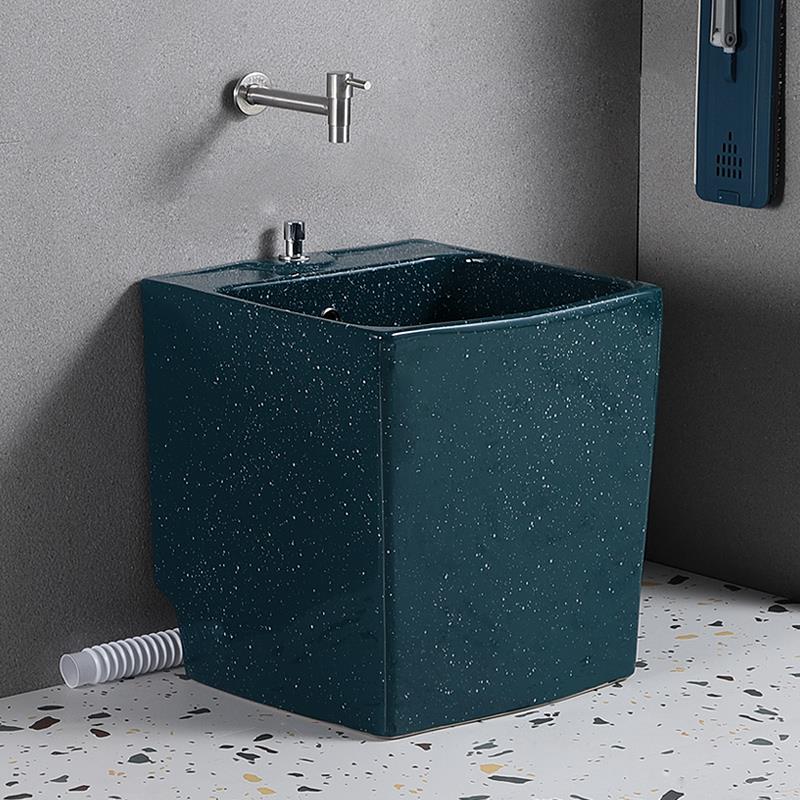 正方形拖把池阳台家用彩色陶瓷卫生间洗拖把盆拖把槽池落地式户外