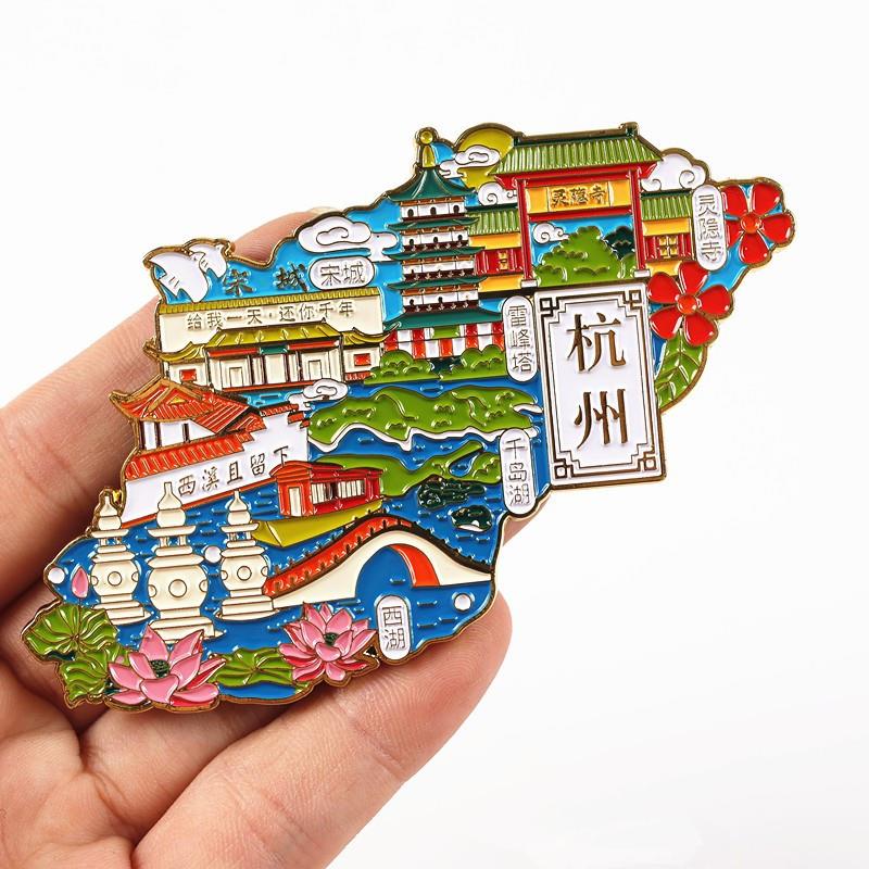 杭州冰箱贴灵隐寺雷锋塔西塘西湖乌镇运河宏村舟山磁铁旅游纪念品