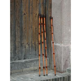 大漆筇竹根拐杖登山防身防滑拐棍老年人徒步爬山竹棍文玩竹子手杖