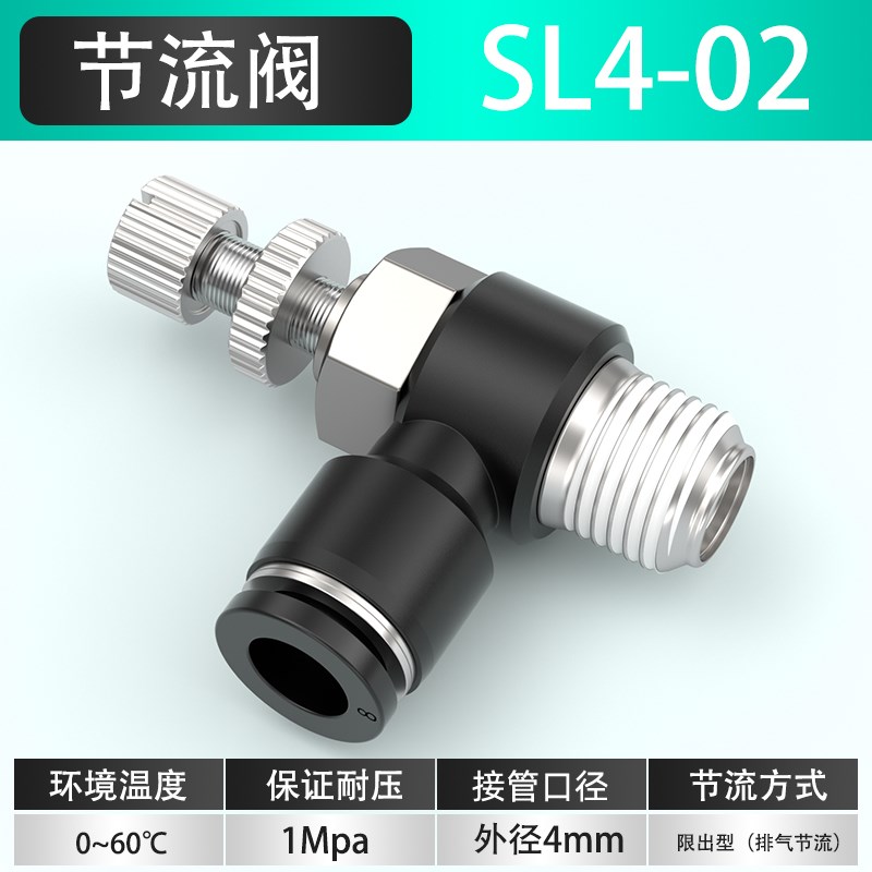 节流阀气动可调SL4-M5/6-01/8-02进气调节阀气动气管接头配件大全