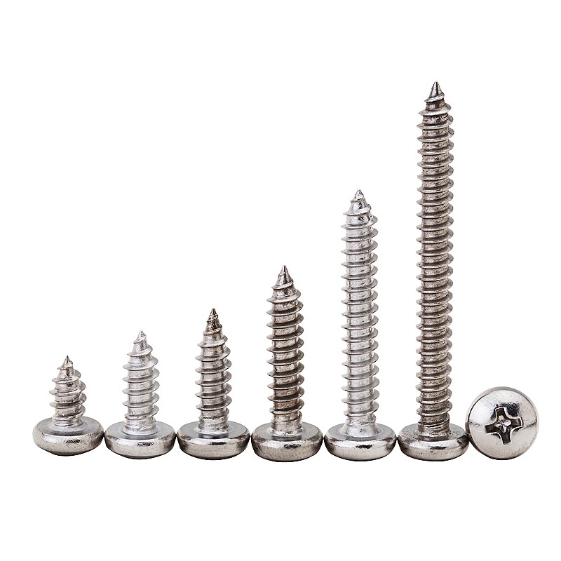 304不锈钢自攻螺丝圆头十字螺丝加长螺钉木螺丝圆头螺丝M3.5M4.2