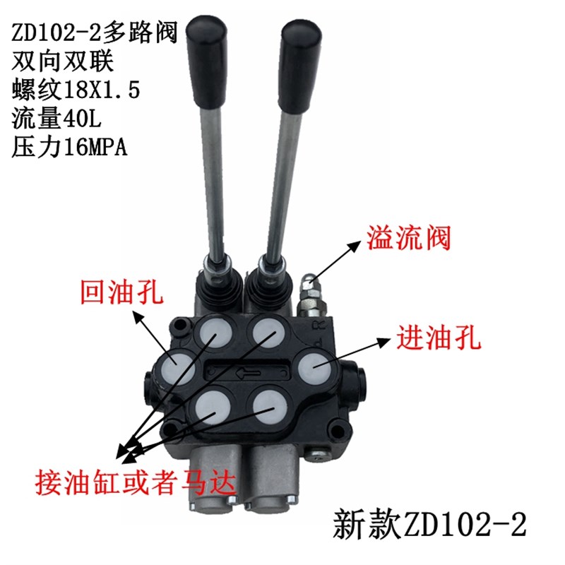 ZD102 ZT12液压多路阀手动换向阀 双向分配阀 控制单双向油缸马达