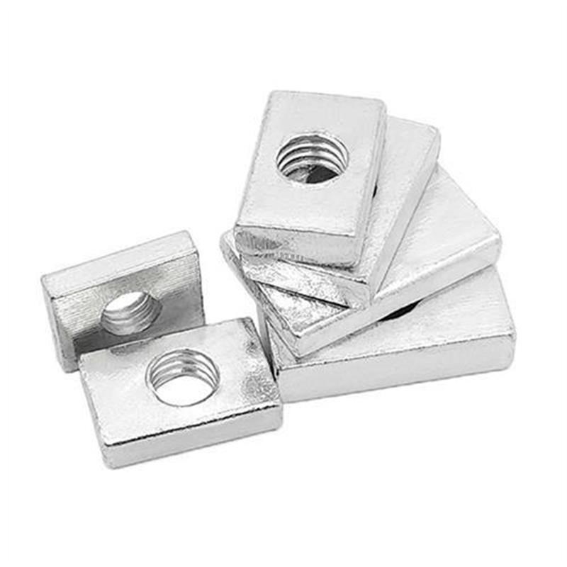 长方形铁螺母四方长方形薄v螺丝帽铝材配件滑块螺母镀锌正方形直
