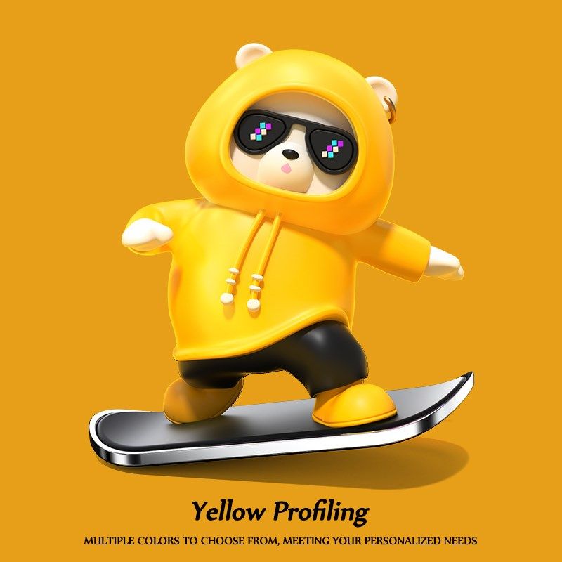 汽车创意可爱车内滑动滑板熊摆件车载卡通中控台屏幕仪表台装饰品,工业油品/胶粘/化学/实验室用品,实验室漏斗,淘宝优惠券,粉丝福利购,淘宝优惠卷