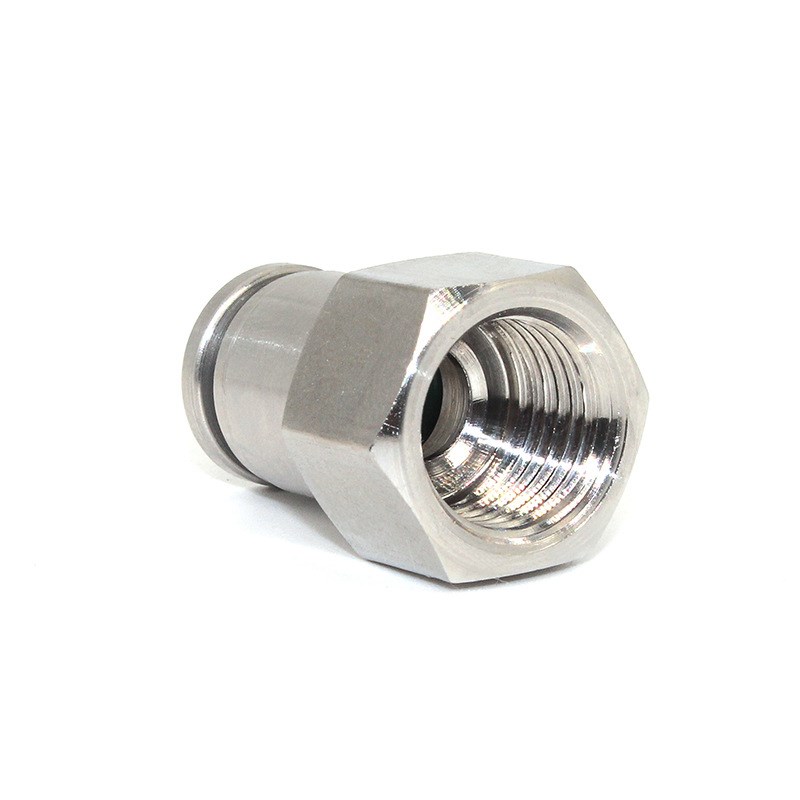 304不锈钢PCF气管快插内螺纹直通气动接头8-02 6-01 10-03 12-04