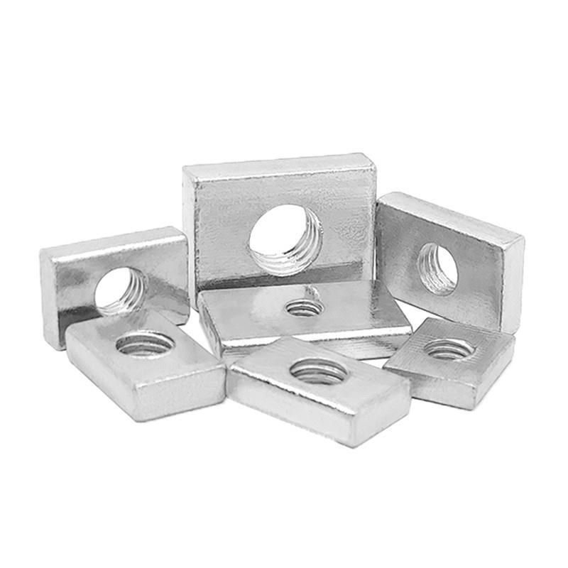长方形铁螺母四方长方形薄tvx螺丝帽铝材配件滑块螺母镀锌正方形