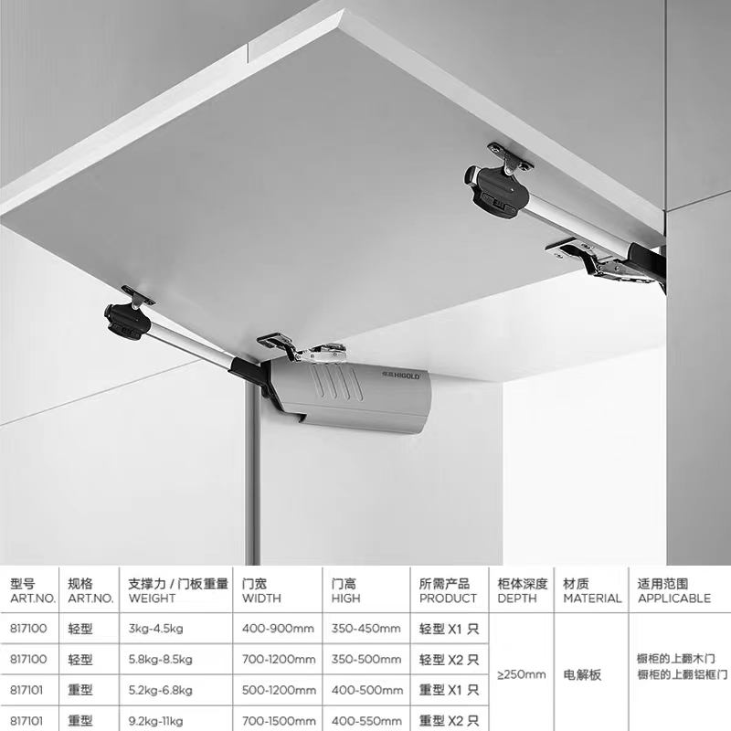 悍高上翻门气撑大门板支撑杆任意停液压杆气撑缓冲器榻榻米吊柜