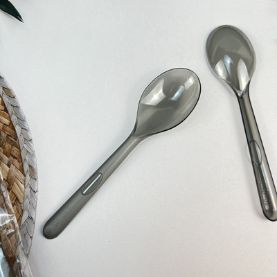 独立勺子一次性加厚高档外卖汤勺甜品勺塑料餐饮汤匙商用14cm小勺