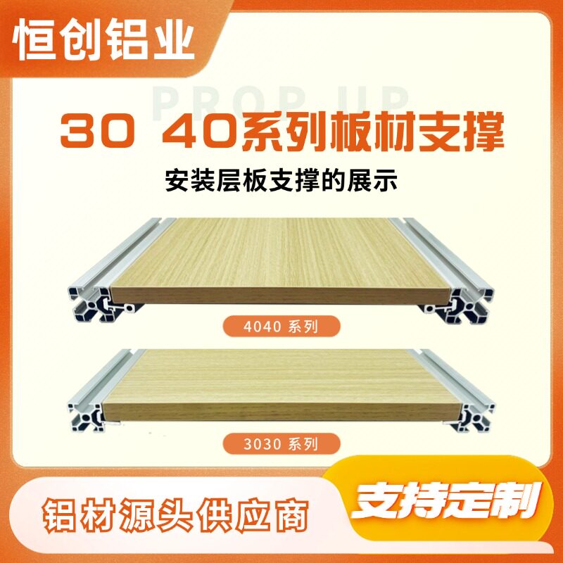 层板支撑件置物架欧标4040槽内用板材支撑件框架组装层板托铺板用