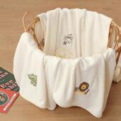 家居白动物男女吸水不易掉毛柔软珊瑚绒裹胸大浴巾干发帽通用套件