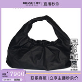 SHOULDER 中古BOTTEGA VENETA宝缇嘉THE POUCH黑色小牛皮单肩包