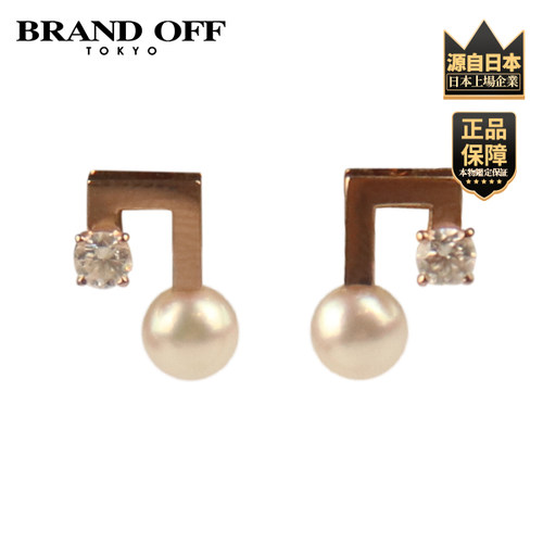 「9.5新」TASAKI(塔思琦)Balance note 耳针750黄金E-4229-18KYG