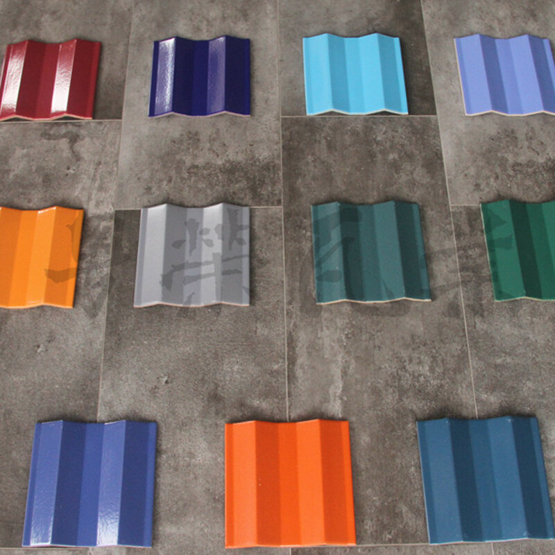 佛山九方陶瓷瓦波纹瓦双波瓦片别墅围墙屋顶瓷瓦高温门楼装饰圆