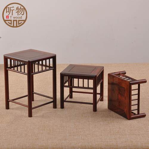 红木雕刻工艺品摆件底座茶具实木托架方形奇石玉石茶壶花盆景底座