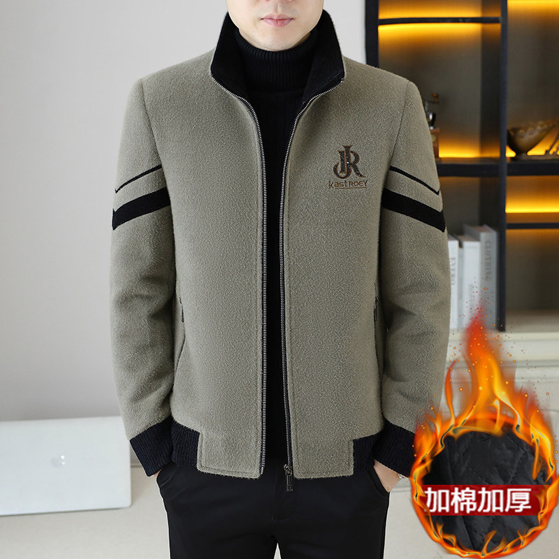 高端新款冬季立领毛呢夹克男士