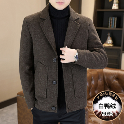 2025冬季新款毛呢外套男短款加厚