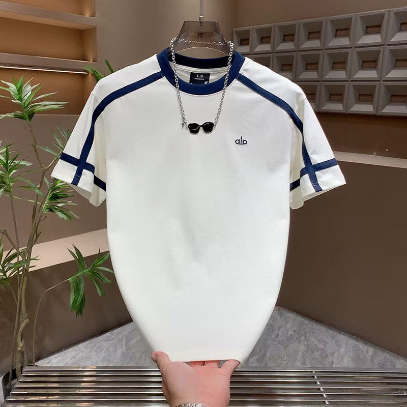 夏季新款短袖t恤男纯棉潮流拼接韩版宽松男士宽松透气薄款上衣帅