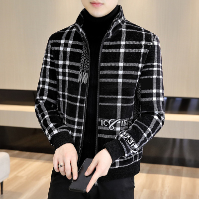 2025秋冬季新款格子夹克外套男