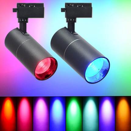 led彩光轨道灯红绿蓝黄光背景氛围清酒吧KTV健身房舞蹈室专用射灯