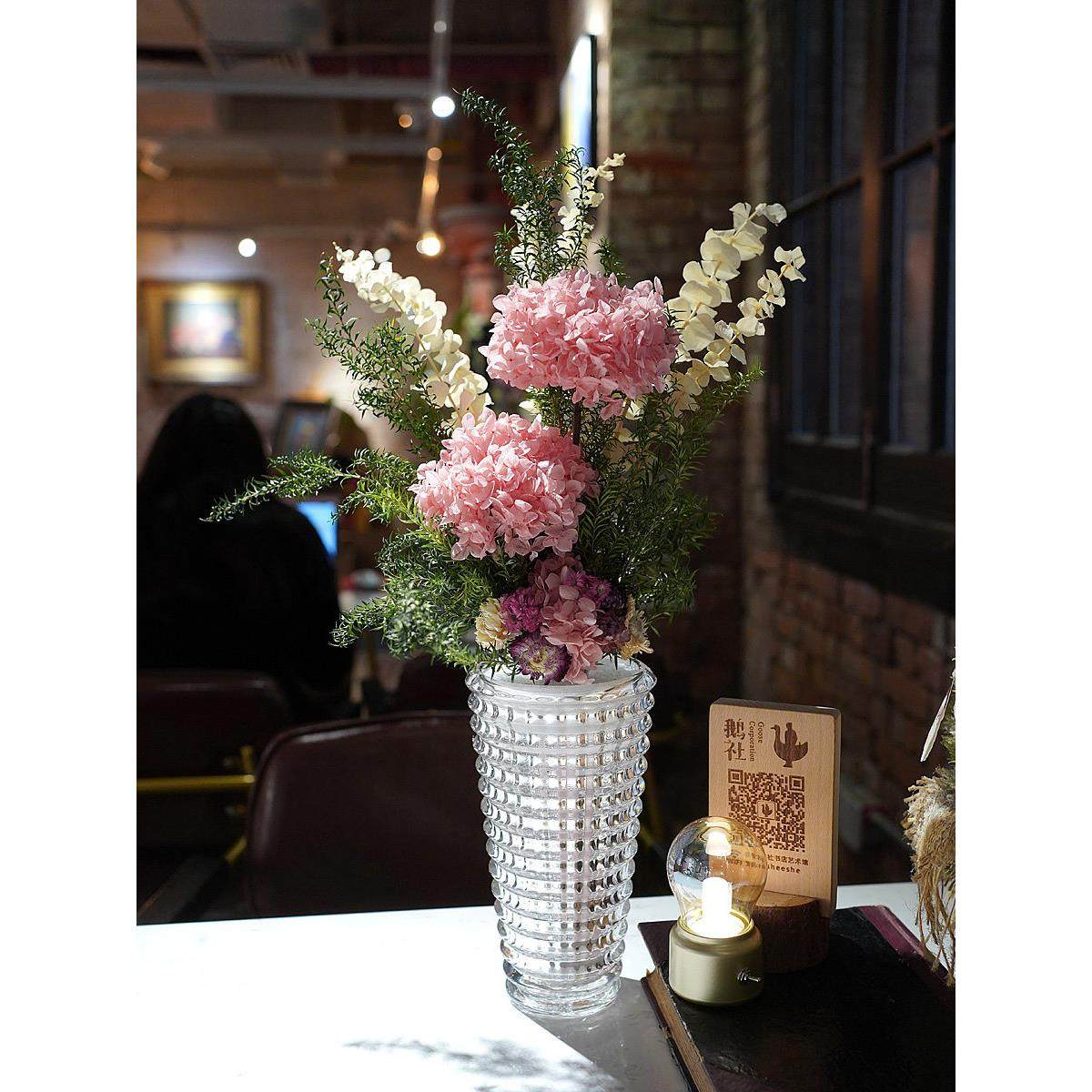 永生花绣球花尤加利叶餐桌轻奢干花花束大束混搭装饰摆件客厅摆设