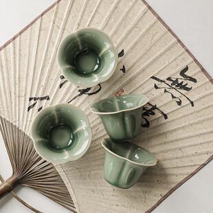 叶屿越窑青瓷茶杯主人杯家用复古手工品茗杯个人单杯闻香杯子