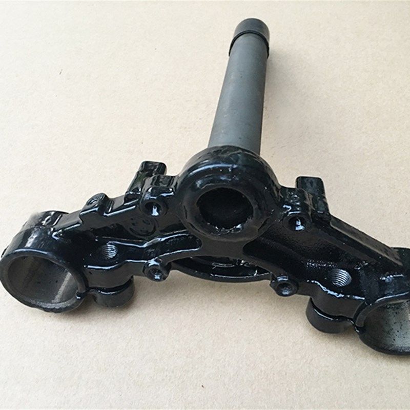 GN125太子摩托车方向柱总成珠江太子125前减震上下连板波盘方向器