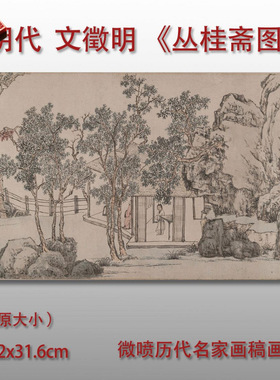 明文徵明丛桂斋图传统山水风景图