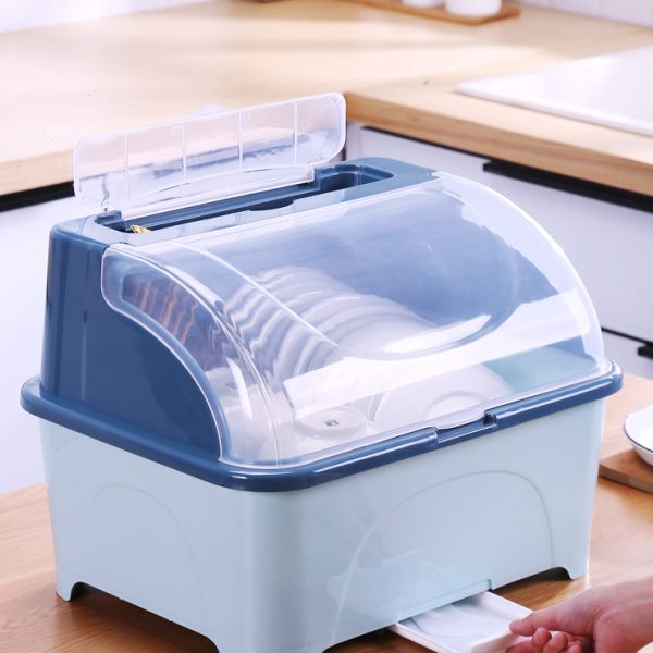 厨房塑料碗柜带盖放碗架沥水架装碗筷收纳盒碗碟盘子餐具箱置物架