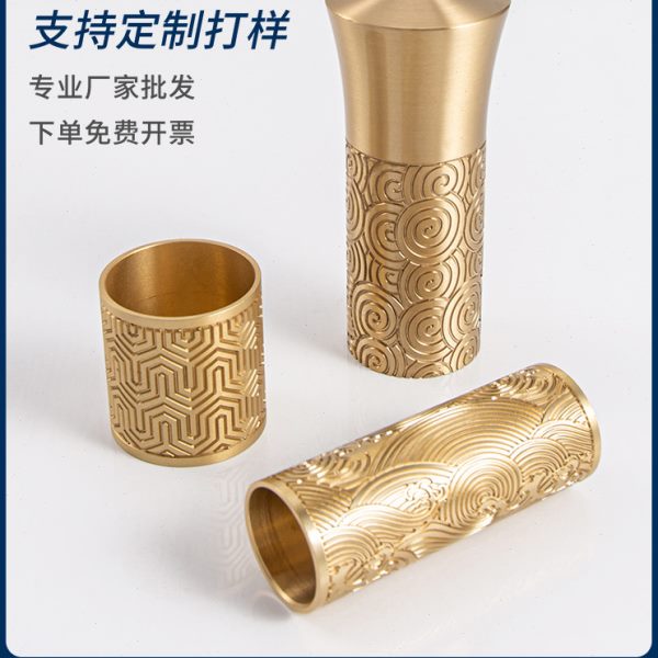 新中式黄铜雕花护套封底沙发椅子床五金装饰套实木家具纯铜脚套