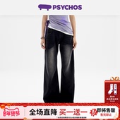 男女 复古直筒休闲牛仔裤 买一送一 PSYCHOS莎可斯摇滚乐队美式
