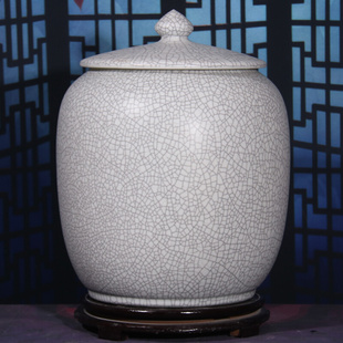 陶瓷器米缸米桶带盖茶叶罐面缸家用15斤30斤防潮虫储物摆件