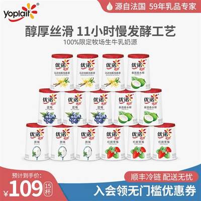 【优丝15杯】yoplait优诺法式风味优丝酸奶低温慢发酵135g*15杯